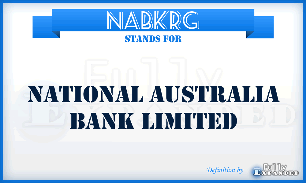 NABKRG - National Australia Bank Limited