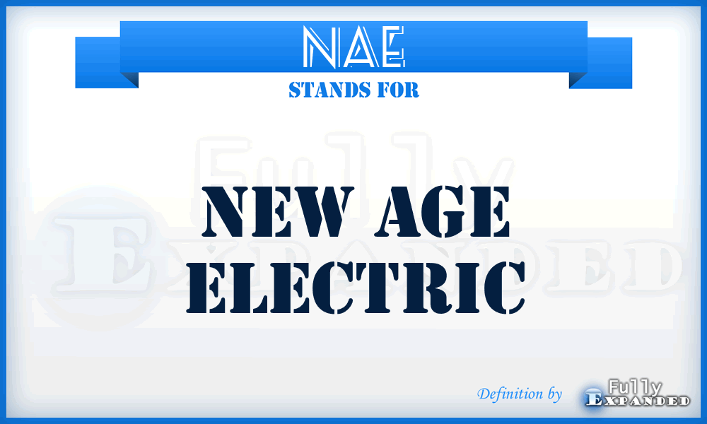 NAE - New Age Electric