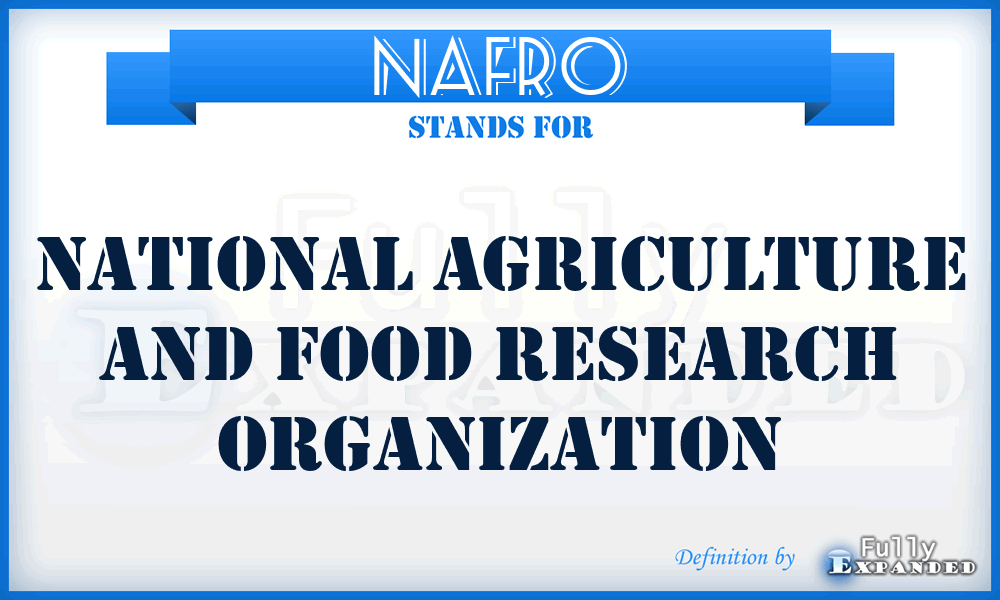 NAFRO - National Agriculture and Food Research Organization