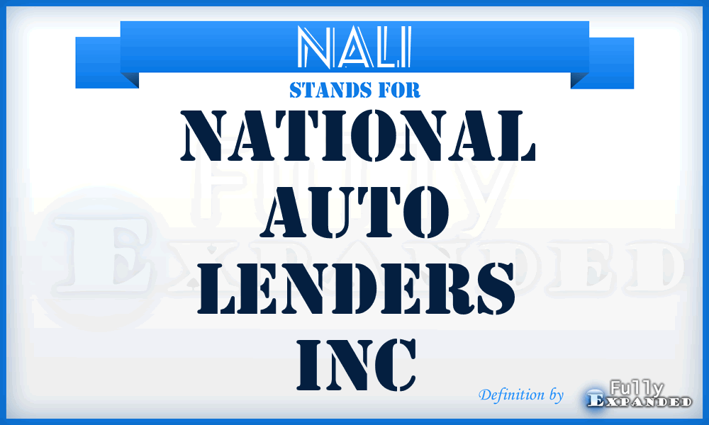NALI - National Auto Lenders Inc