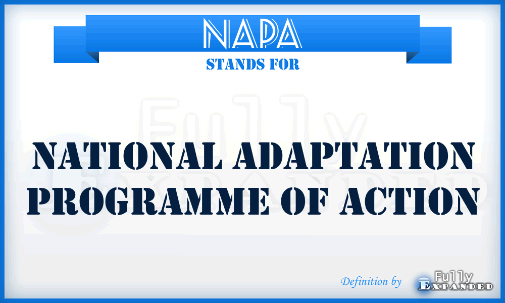 NAPA - National Adaptation Programme of Action