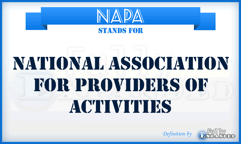NAPA - National Association for Providers of Activities
