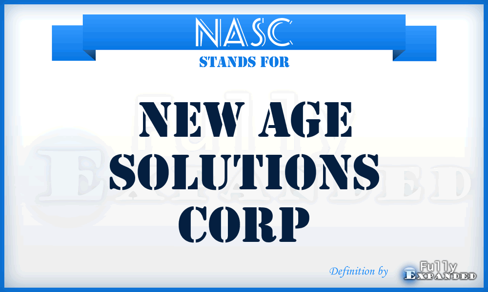 NASC - New Age Solutions Corp
