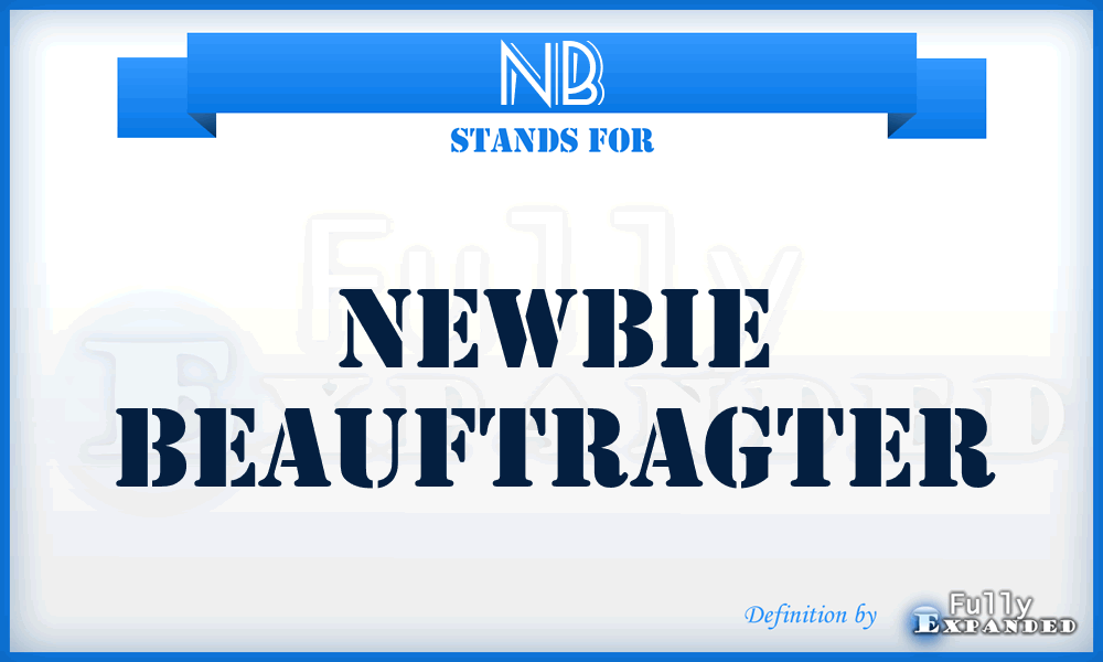 NB - Newbie Beauftragter