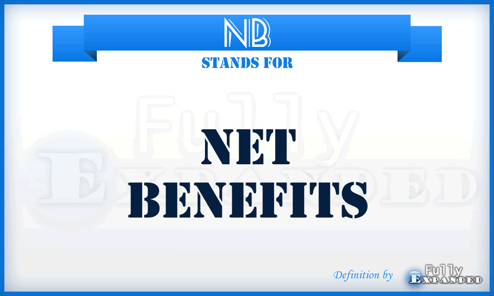 NB - Net Benefits