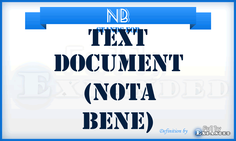 NB - Text document (Nota Bene)