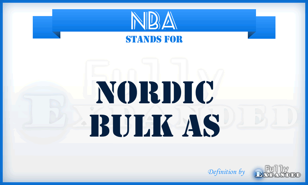 NBA - Nordic Bulk As