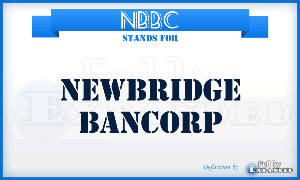 NBBC - NewBridge Bancorp