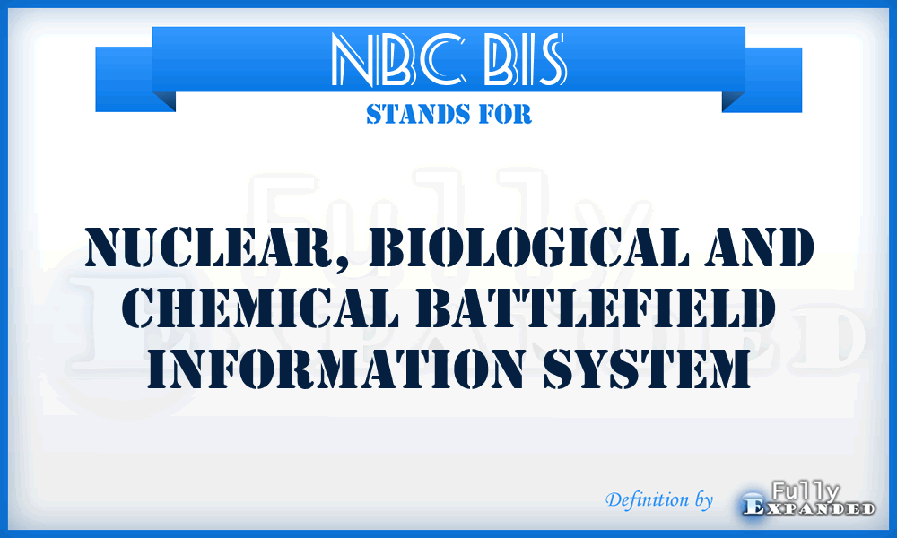 NBC BIS - Nuclear, Biological and Chemical Battlefield Information System