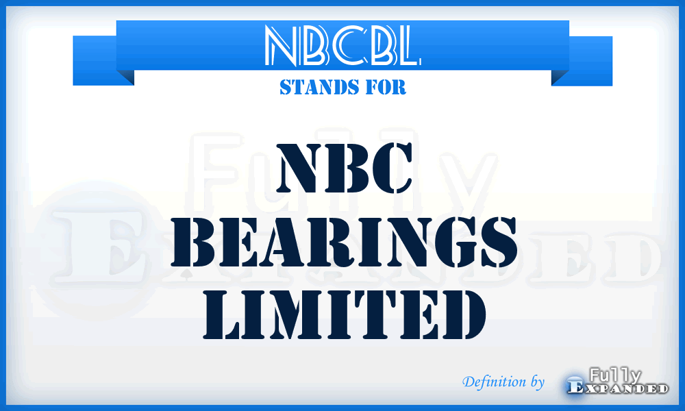NBCBL - NBC Bearings Limited