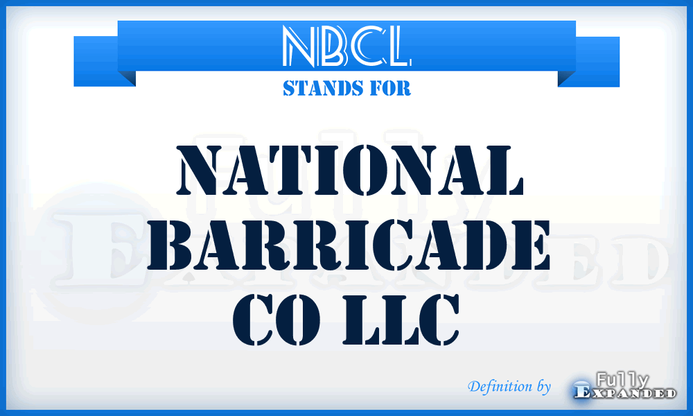 NBCL - National Barricade Co LLC