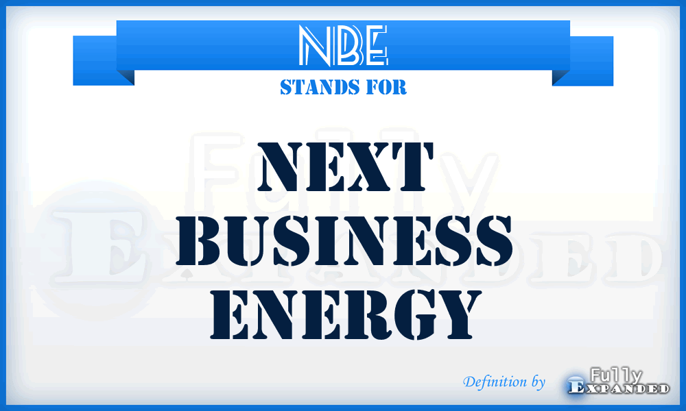 NBE - Next Business Energy