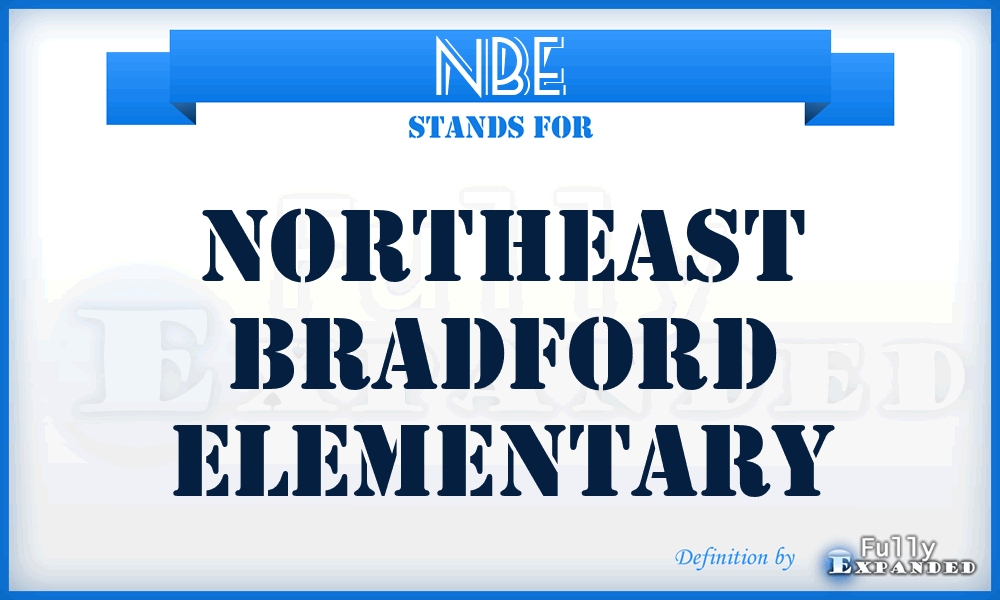 NBE - Northeast Bradford Elementary