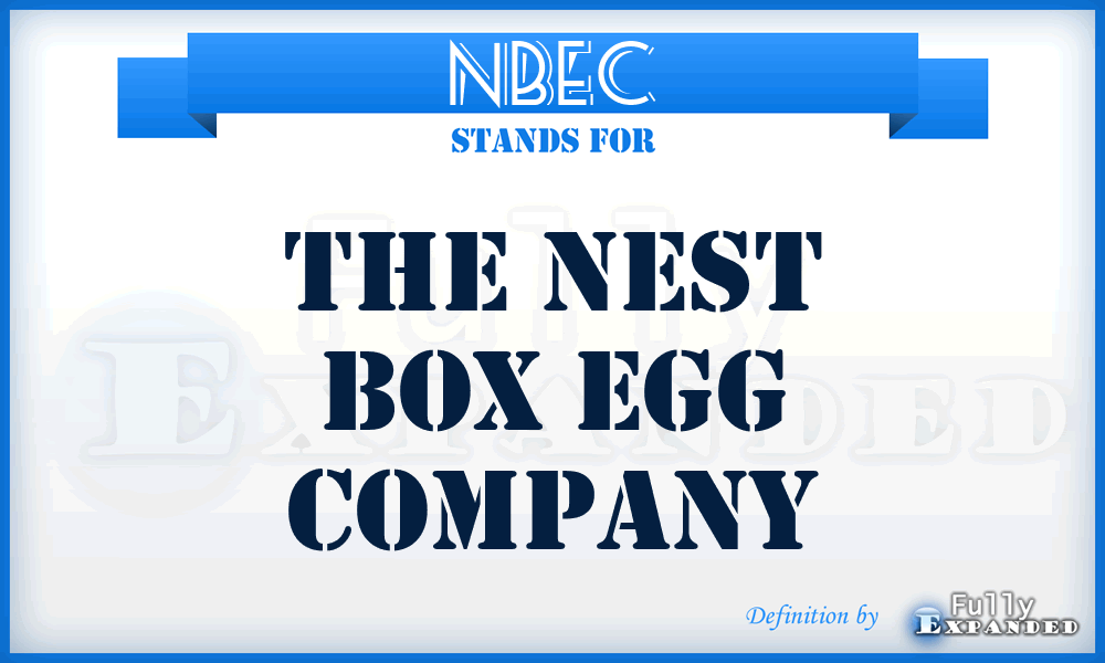 NBEC - The Nest Box Egg Company