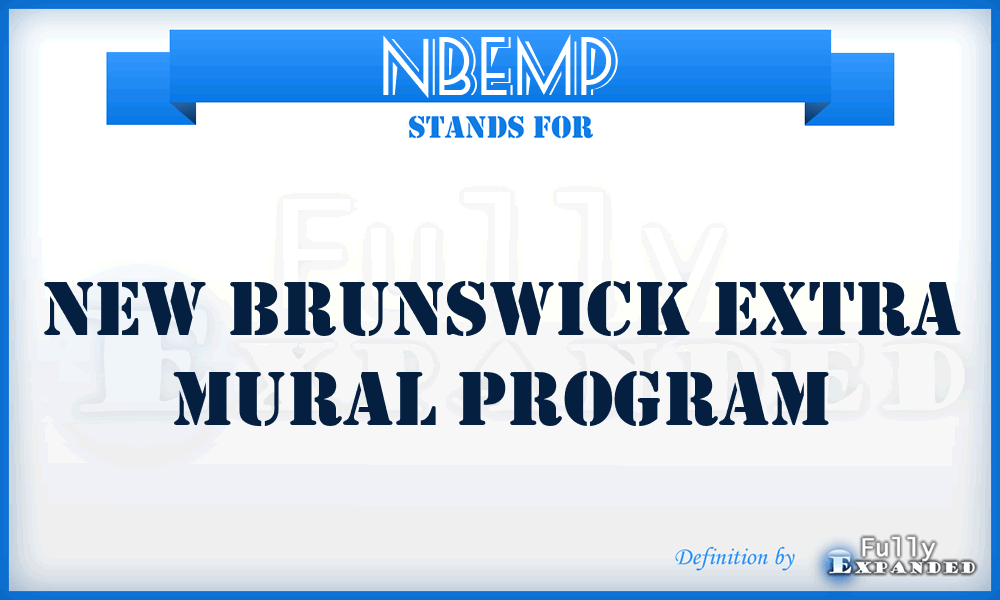 NBEMP - New Brunswick Extra Mural Program