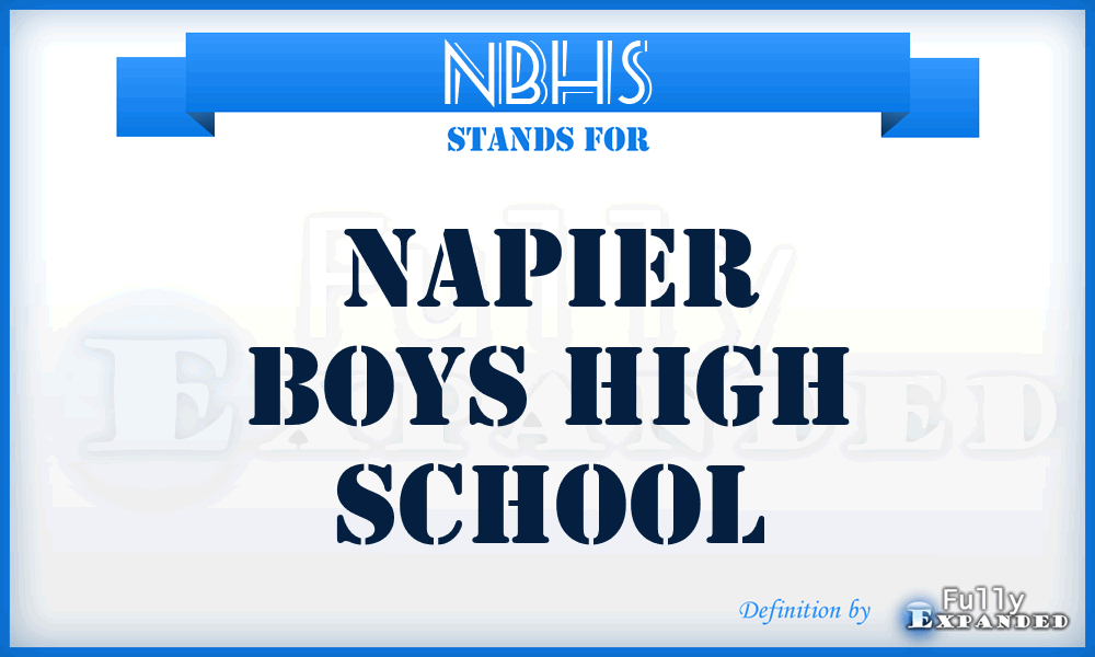 NBHS - Napier Boys High School