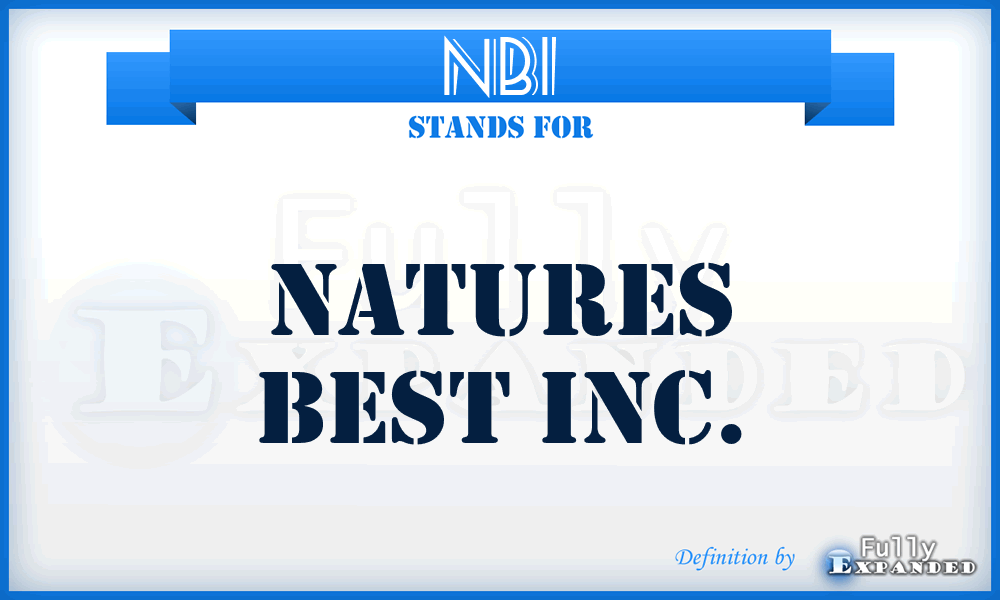 NBI - Natures Best Inc.