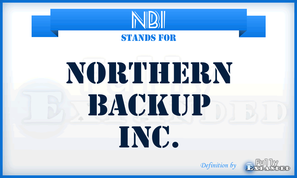 NBI - Northern Backup Inc.