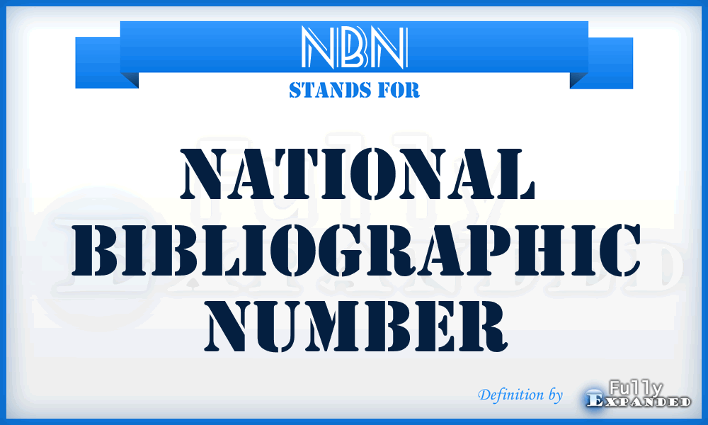 NBN - National Bibliographic Number