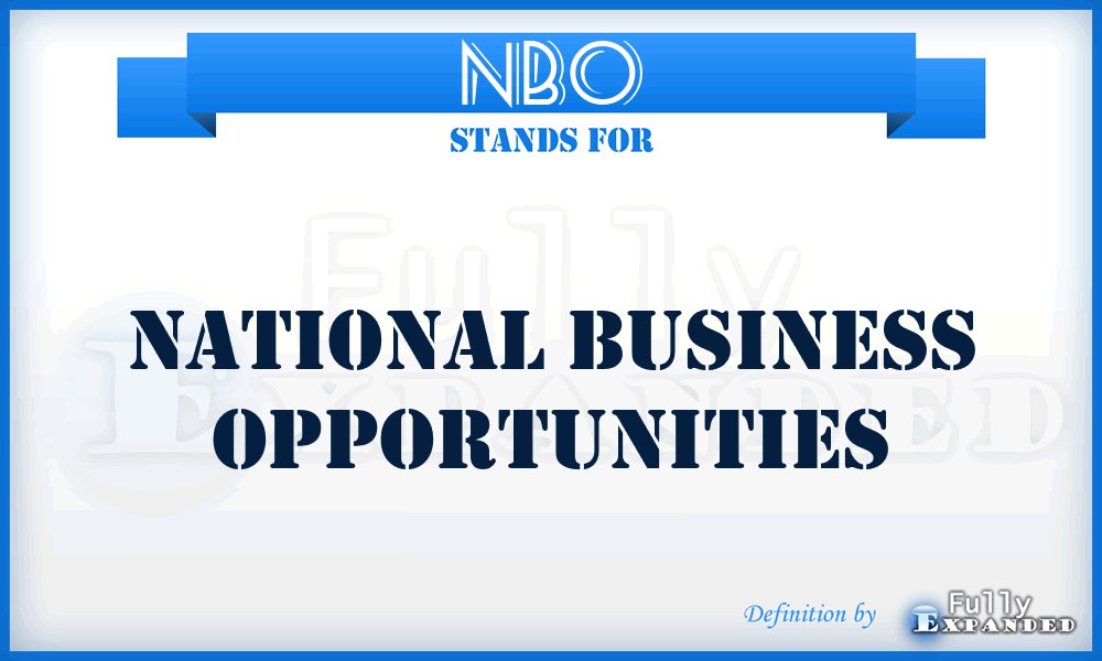 NBO - National Business Opportunities