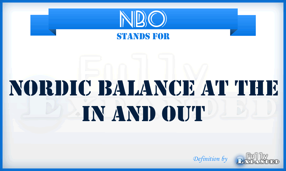 NBO - Nordic Balance at the in and Out