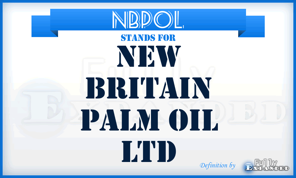 NBPOL - New Britain Palm Oil Ltd