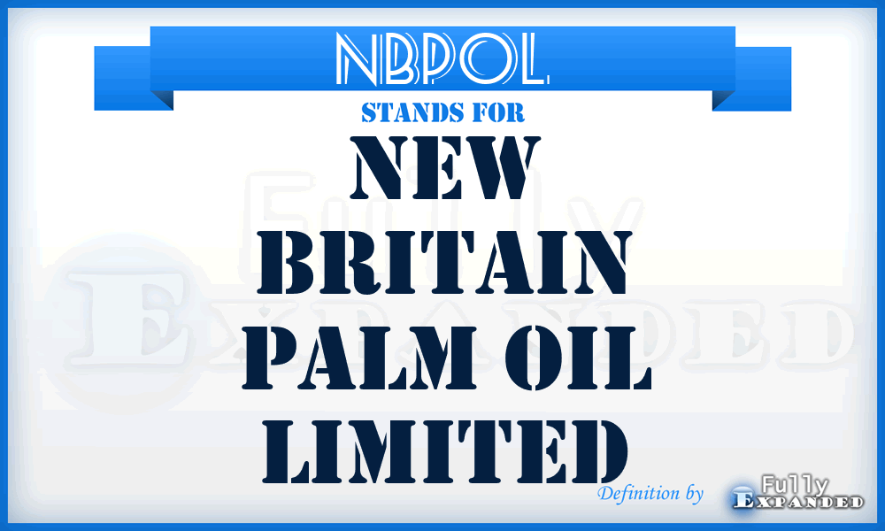 NBPOL - New Britain Palm Oil Limited