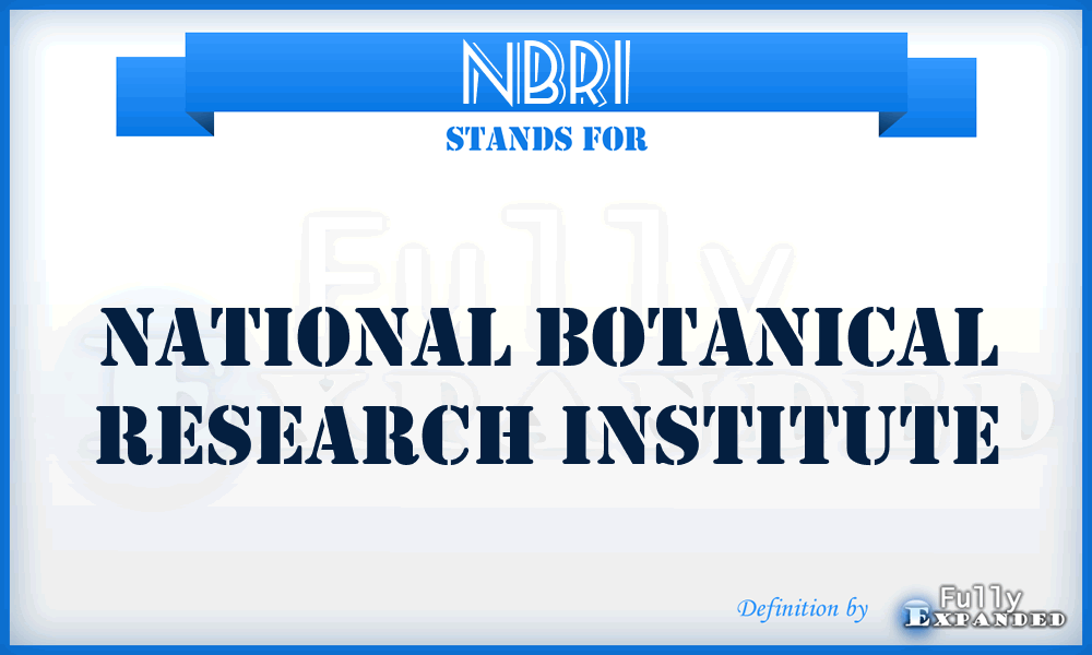 NBRI - National Botanical Research Institute