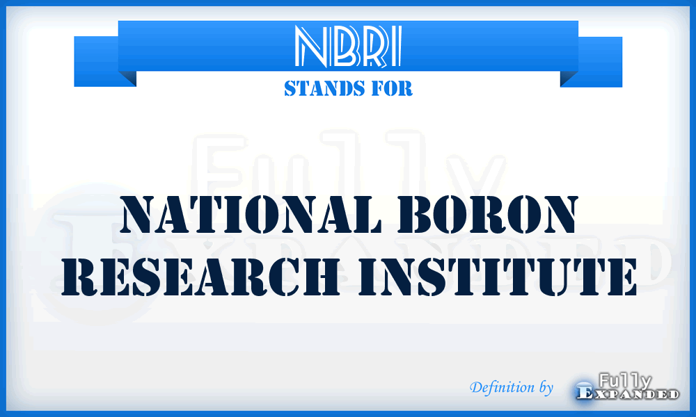 NBRI - National Boron Research Institute