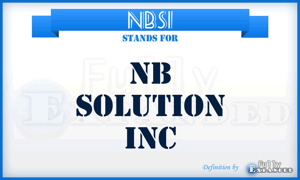 NBSI - NB Solution Inc