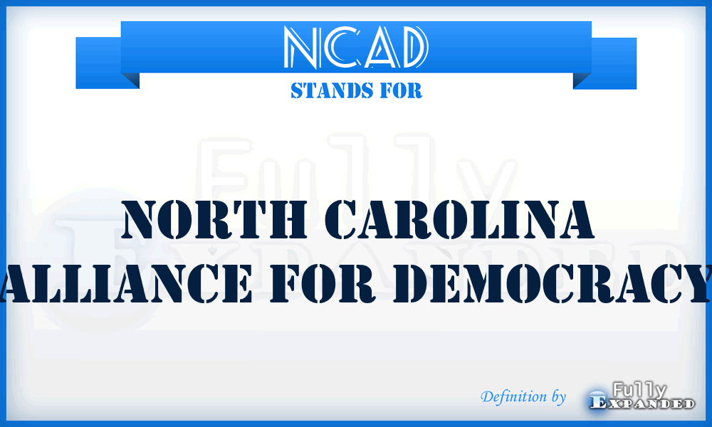 NCAD - North Carolina Alliance for Democracy