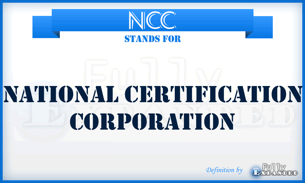 NCC - National Certification Corporation