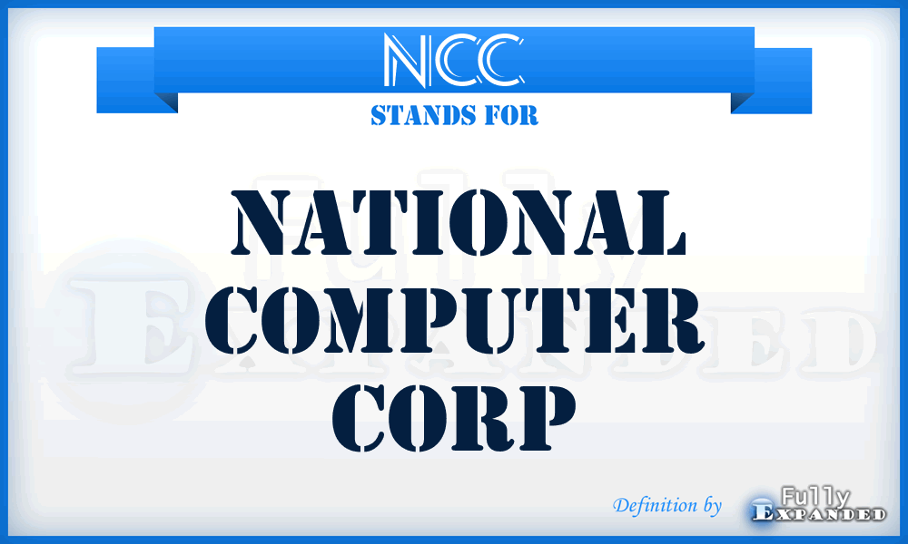 NCC - National Computer Corp