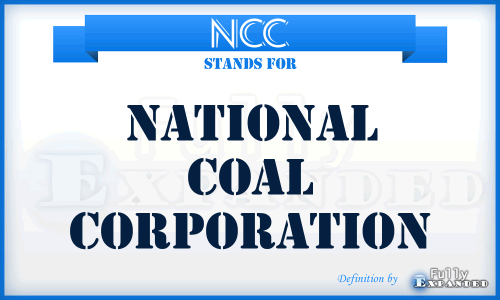 NCC - National Coal Corporation