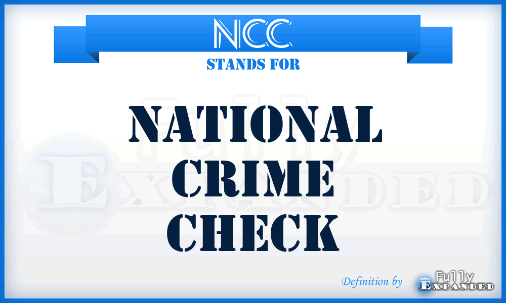 NCC - National Crime Check