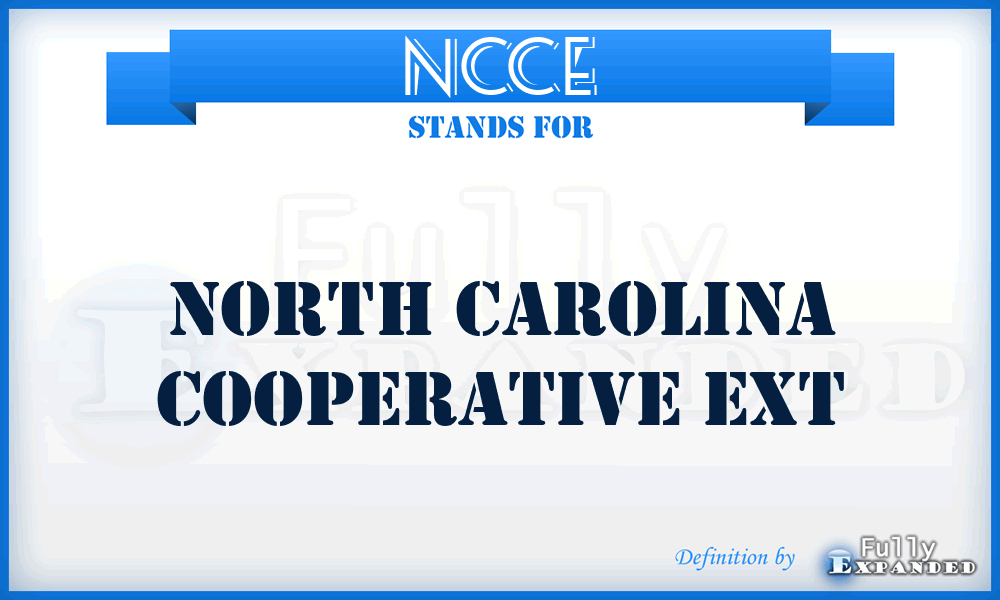 NCCE - North Carolina Cooperative Ext