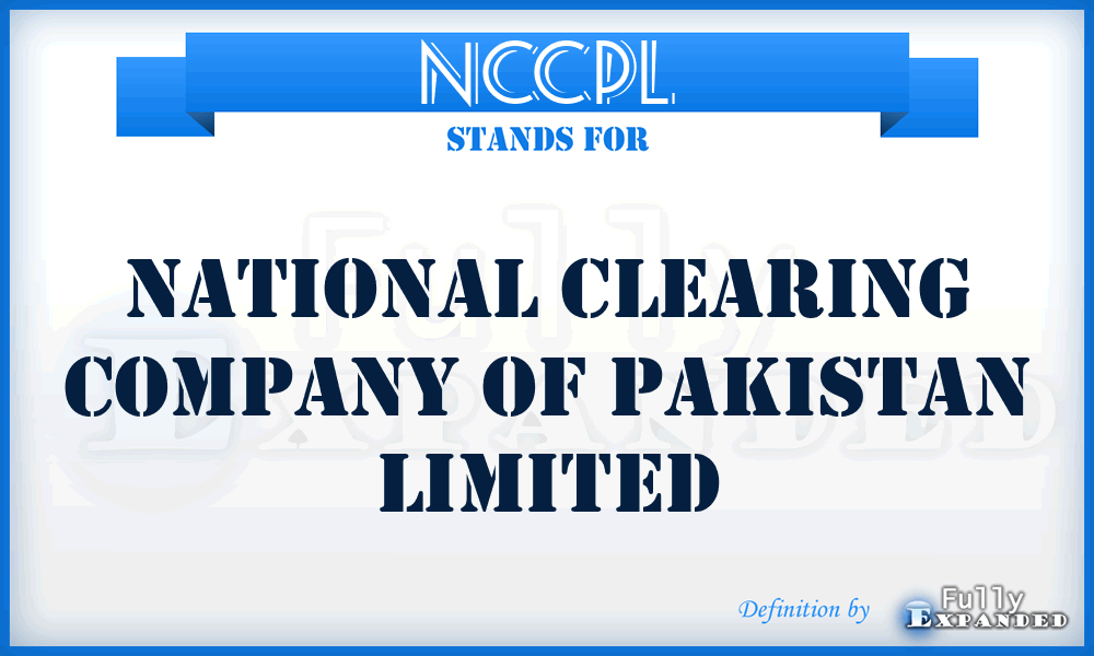 NCCPL - National Clearing Company of Pakistan Limited