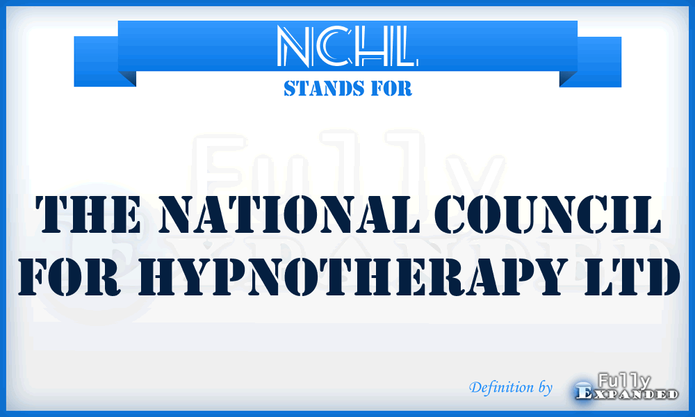 NCHL - The National Council for Hypnotherapy Ltd
