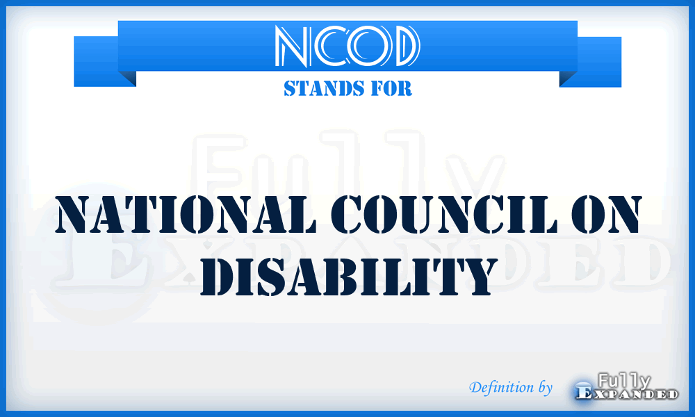NCOD - National Council On Disability