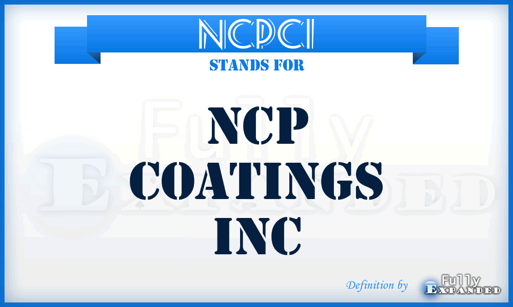 NCPCI - NCP Coatings Inc