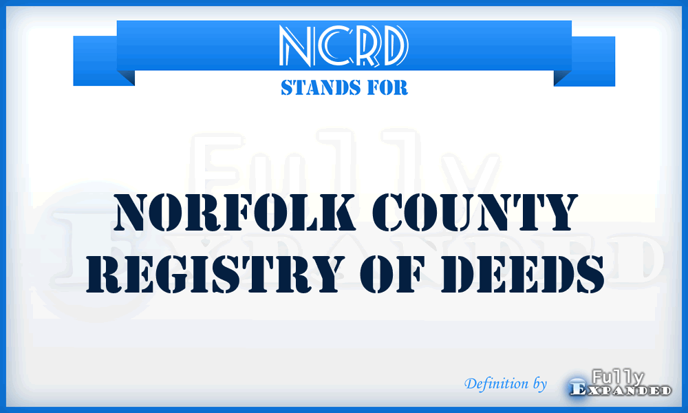 NCRD - Norfolk County Registry of Deeds