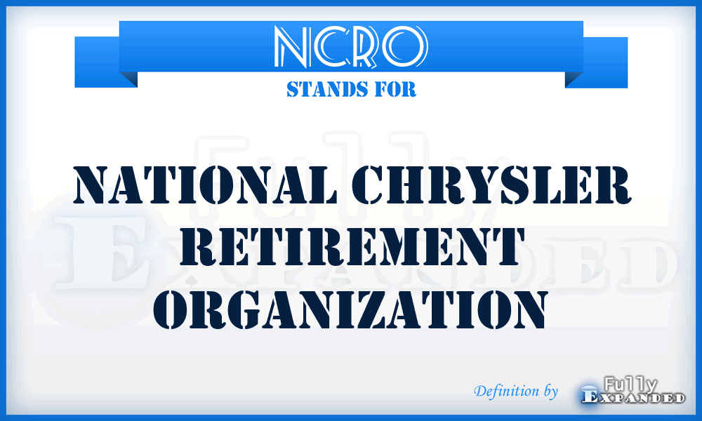 NCRO - National Chrysler Retirement Organization