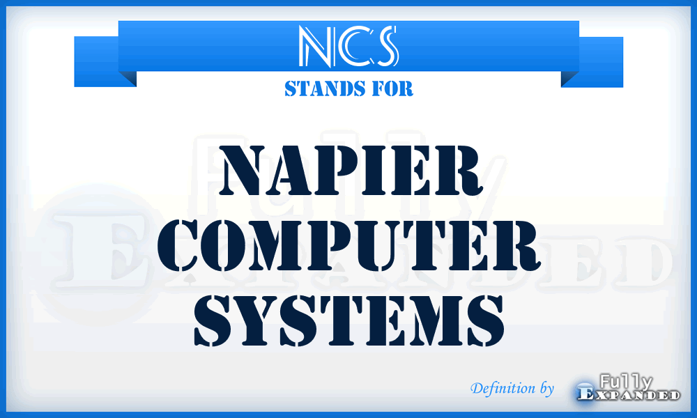 NCS - Napier Computer Systems