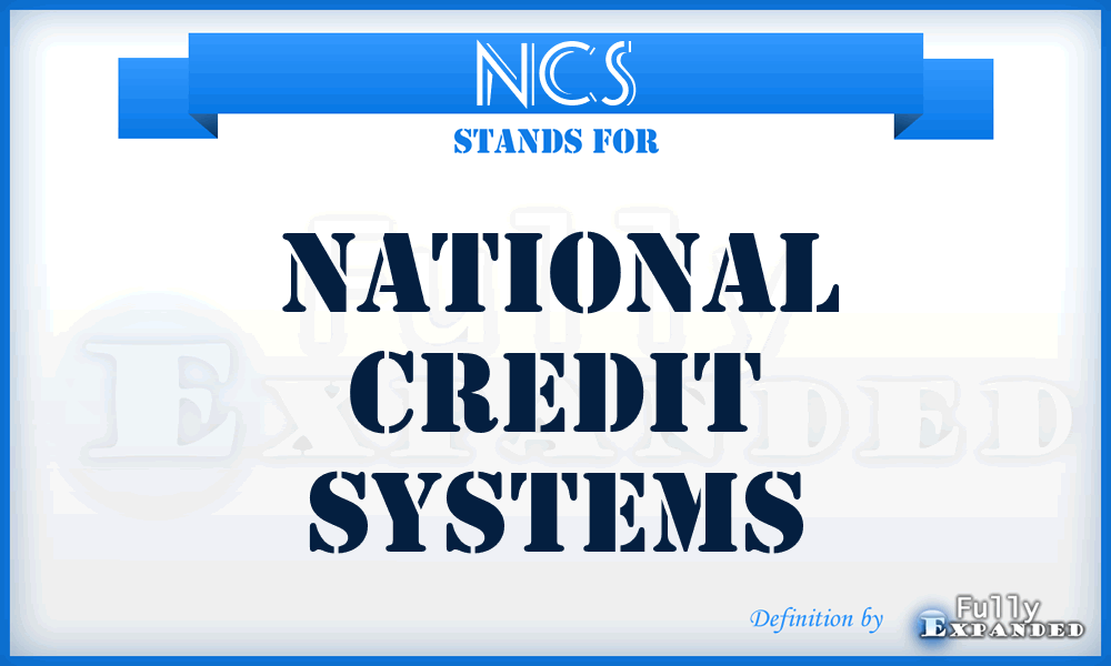 NCS - National Credit Systems