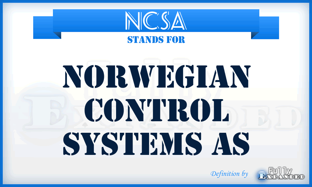 NCSA - Norwegian Control Systems As