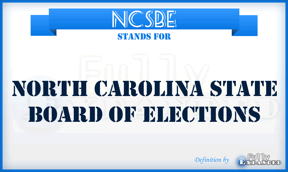 NCSBE - North Carolina State Board of Elections