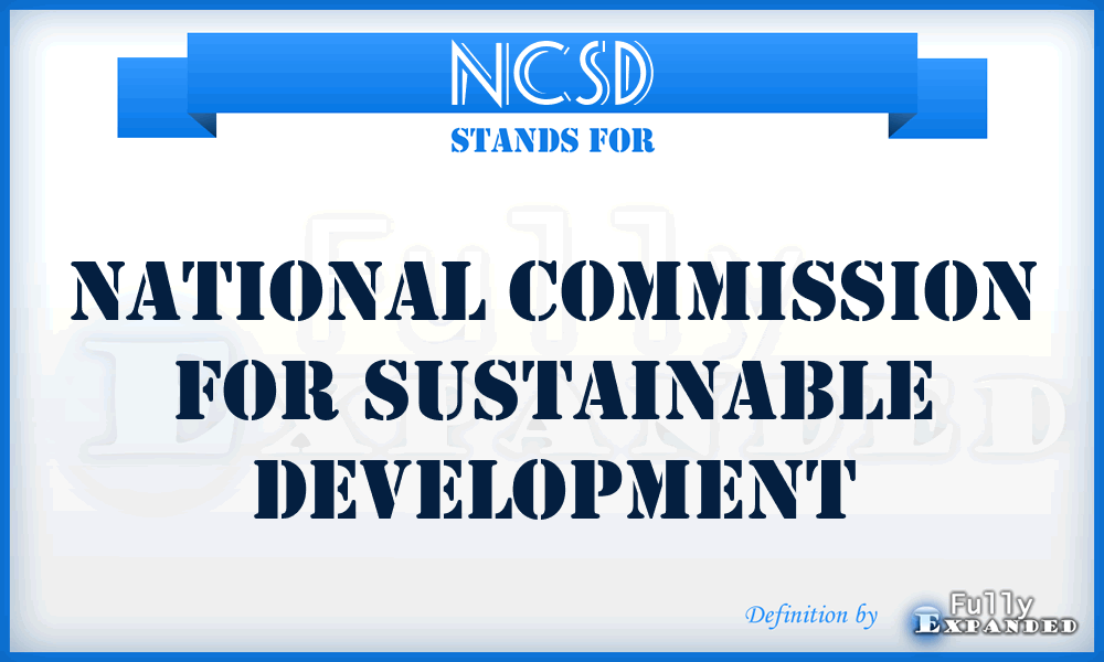 NCSD - National Commission For Sustainable Development