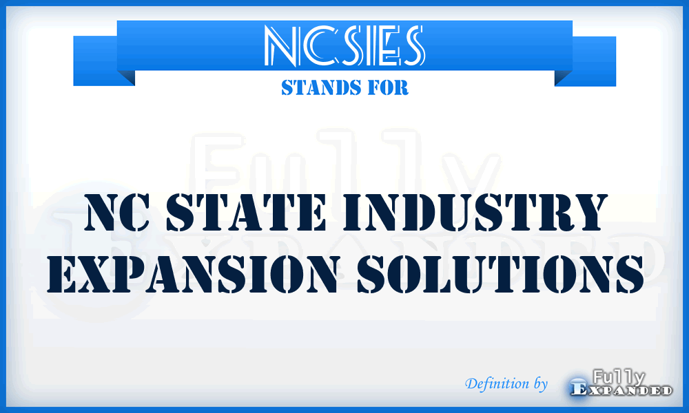 NCSIES - NC State Industry Expansion Solutions