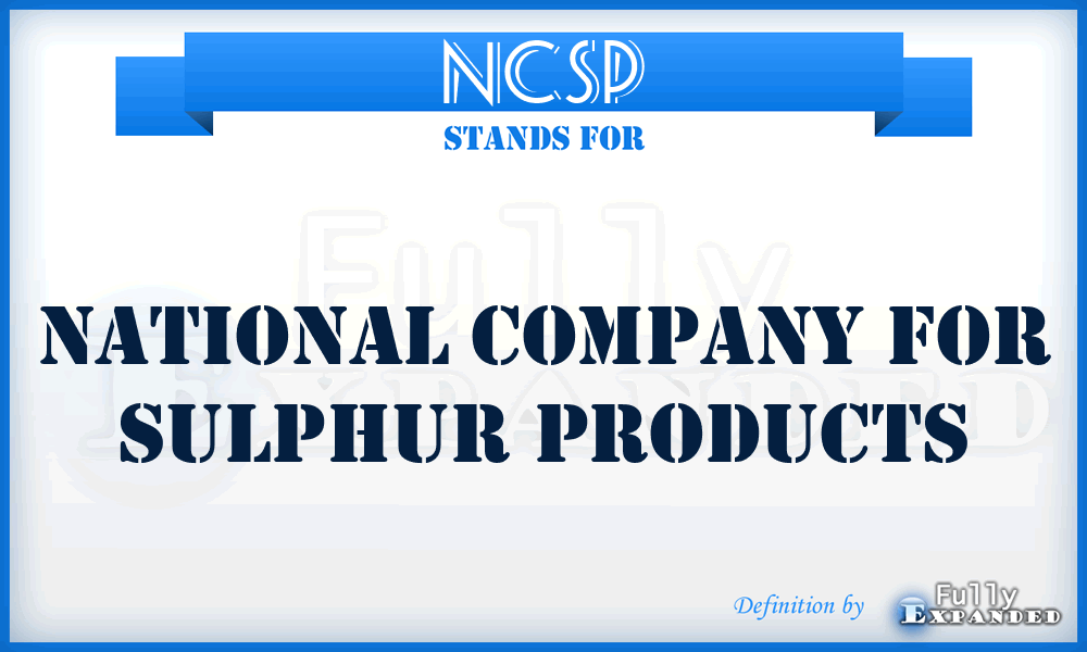 NCSP - National Company for Sulphur Products