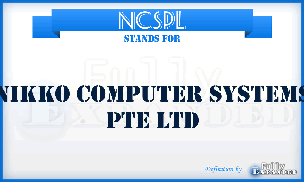 NCSPL - Nikko Computer Systems Pte Ltd
